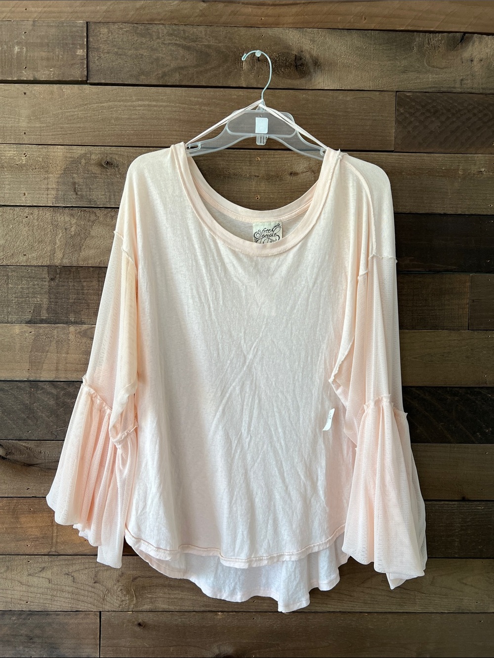 NWT Free People Women's Still Got It Tee Bell Sleeve Top in Peach Size Medium - Picture 3 of 7